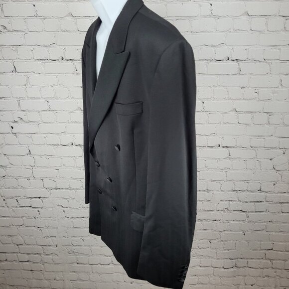 Moss Bros Italian Wool Super 120's Limited Edition Double Breasted Tuxedo 42L - Picture 15 of 16
